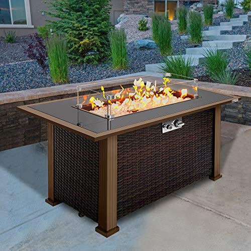 SereneLife SLFPTL.7 Outdoor Propane Fire Pit Table50,000 BTU Auto
