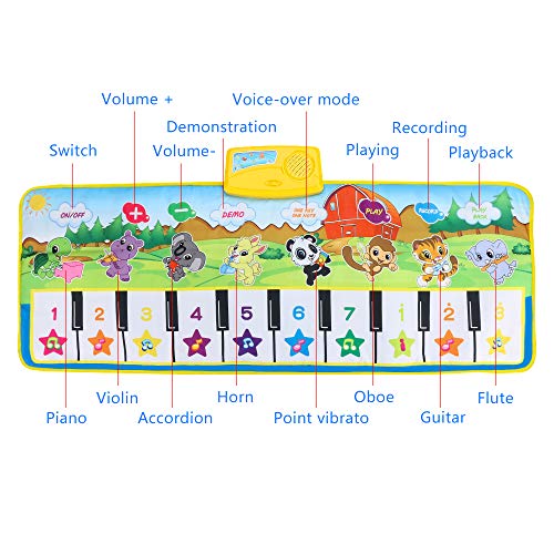 welltop Pianomat, Muziekspeelgoed 10-toets Muziek Tapijt Dansmat Draagbaar Vroeg Onderwijs Muzikaal Toetsenbord… - Image 5