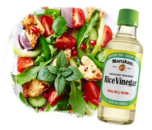 Marukan Genuine Brewed Rice Vinegar, 12 Ounce Glass Bottle (Pack of 6)