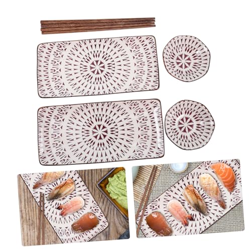 Set de 2 platos decorativos para sushi estilo japonés miniatura 6