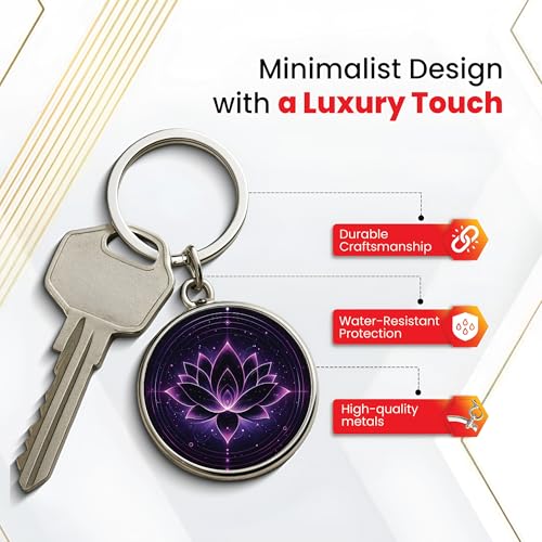 Image of MG | Protective Evil Eye /Spiritual Symbols /Om /Motivational Keychains | Double-Sided Metal Key Ring | Good Luck and devine Charm for Car, Bike, Home & Office