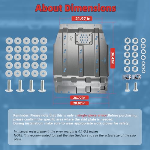 Image of High-Strength Steel Transmission Skid Plate for Ford F150 2015-2022 | OEM Under Diaper Rear Skid Plate - Heavy Duty, Hardened Build | Easy Installation | Rear Axle & Components Reinforcement Kit