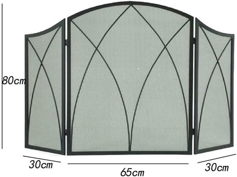 Fireplace Screen, Modern Minimalist Foldable Curved Wrought Iron Fireplace Partition Screen