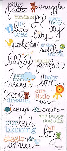 Baby Boy Words - Foil Handwriting Stickabilities Stickers Sheet Baby Boy Words - Foil Handwriting Stickabilities Stickers Sheet