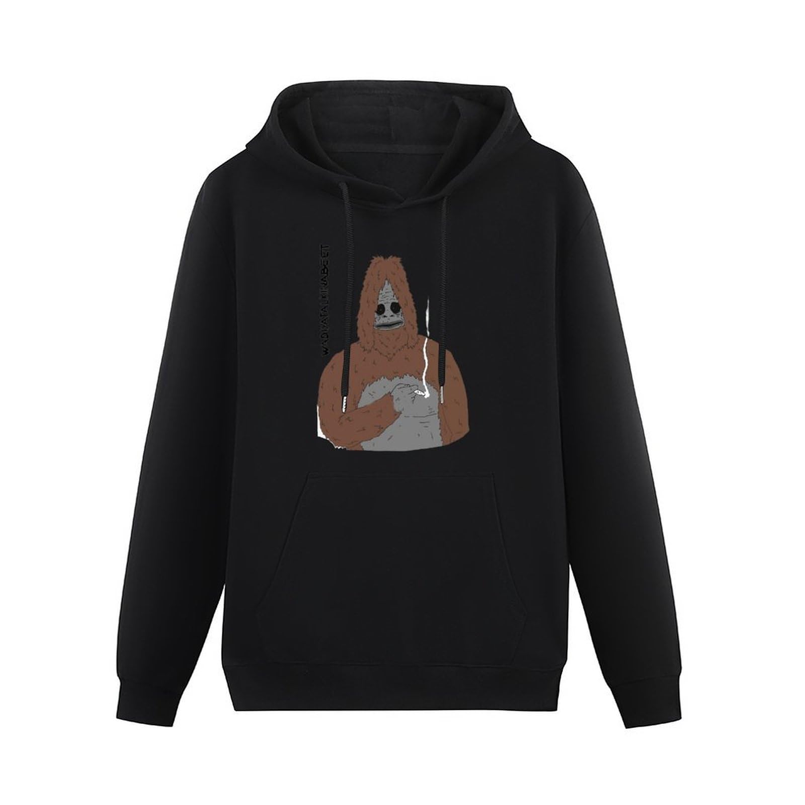 Kesihanxianguo Unisex Black Sassy The Sasquatch Smoke Big Lez Show Retro Hooded Printed Pullover Hoodies Mens Sweatshirts L