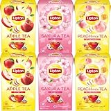 【3種×2パック】リプ トン フレーバーティー アソート 6パックセット(1パック15袋入り) アップル さくら ピーチミックス ティーバッグ