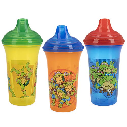 Nuby 3 Piece No Spill Easy Sippy Cups with Vari-Flo Valve Hard Spout, Nickelodeon Teenage Mutant Ninja Turtles, 9 Oz Nuby 3 Piece No Spill Easy Sippy Cups with Vari-Flo Valve Hard Spout, Nickelodeon Teenage Mutant Ninja Turtles, 9 Oz