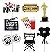 Movie Night Cupcake Toppers Decoration Movie Cupcake Toppers Supplies Pack of 24 Glitter Movie Cake Toppers for Movie Theme Birthday Party Baby Shower Supplies