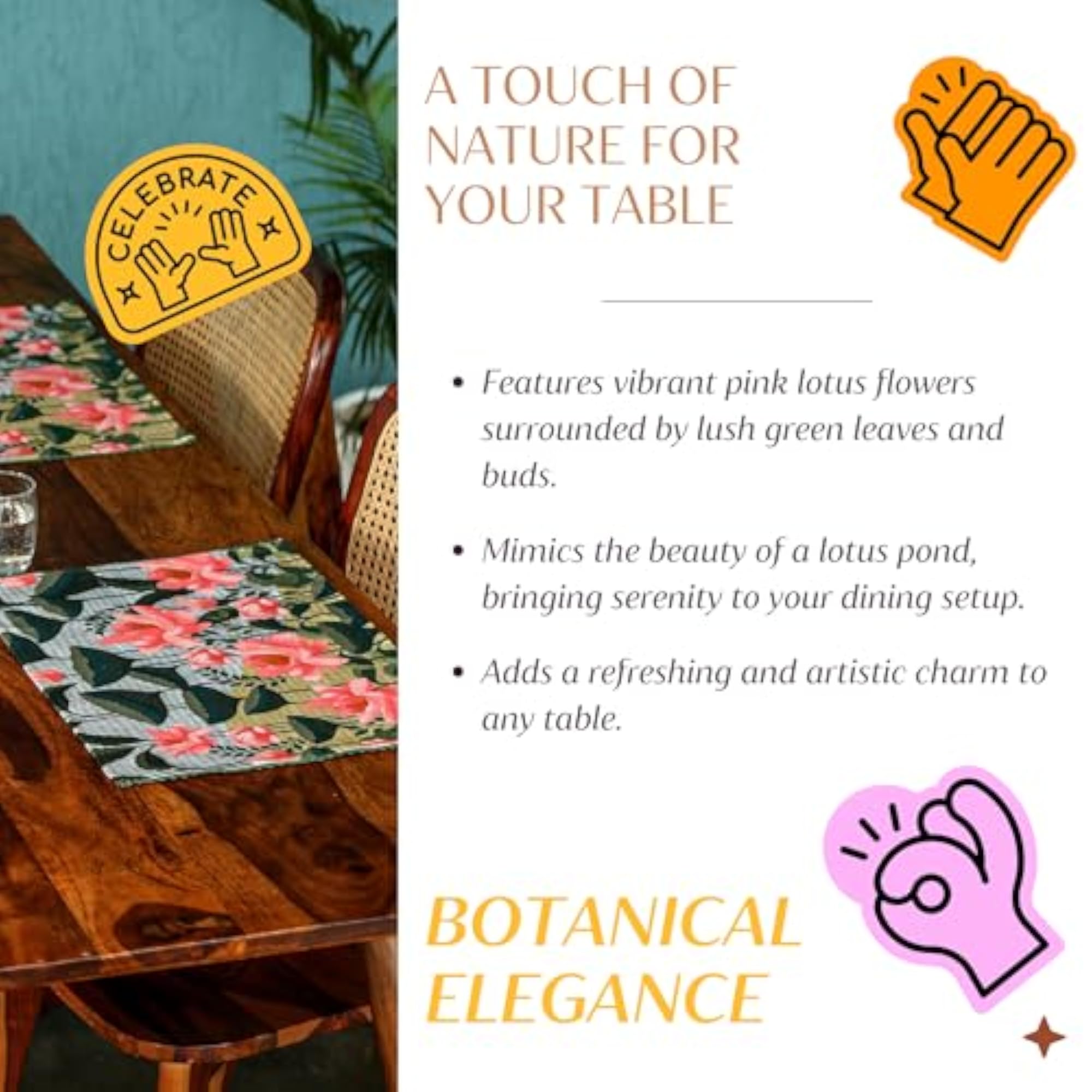 Rectangular Printed Cotton Placemat Set of 2
