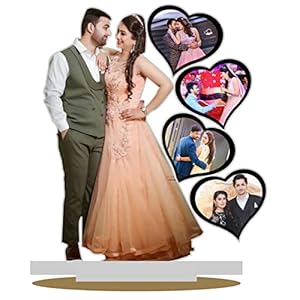 GiftsWale Personalized Table Top Stand Couple Photo Frame | Best Gift For Anniversary, Girlfriend, Boyfriend, Husband…