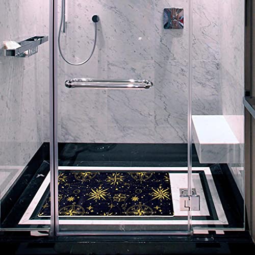 Tapis de douche antidérapant boussole rose lavable pour la baignoire - 6