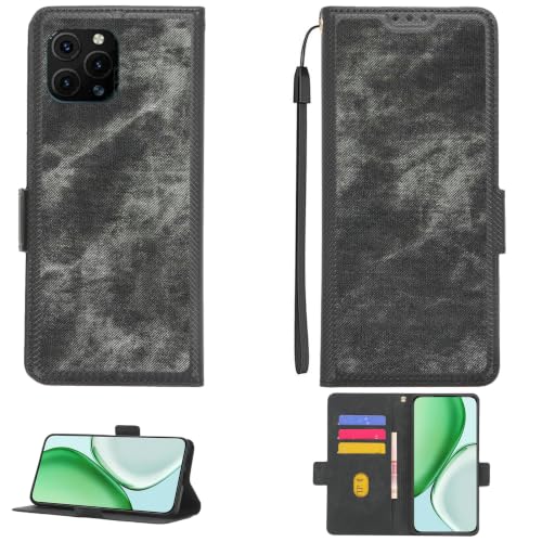 Kinetijy Case Compatible for Hisense U43 Phone Case Flip Cover [with Tempered Glass Screen Protector][RFID Blocking] NZW-H