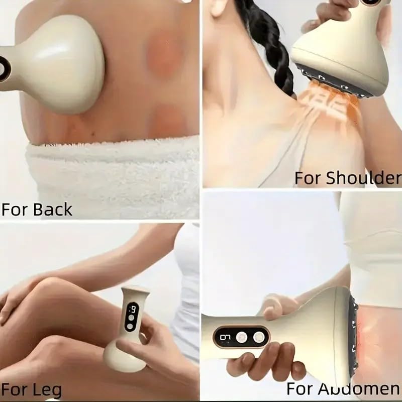 Carga USB: masajeador inteligente de 9 velocidades ajustable, taza eléctrica y masajeador Gua Sha para uso doméstico, batería de 1200 mAh, herramienta de ventosa al vacío de todo el cuerpo