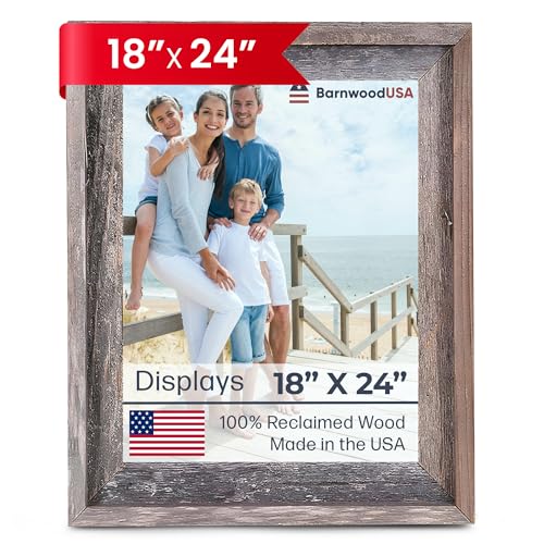 BARNWOODUSA Farmhouse Style Picture Frame, 18x24, Natural Weathered Gray