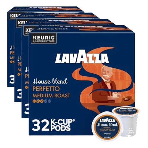 Image of Lavazza House Blend Perfetto, Single-Serve Keurig K-Cup Pods, Medium Roast Coffee, 32-Count Box (Pack of 4)