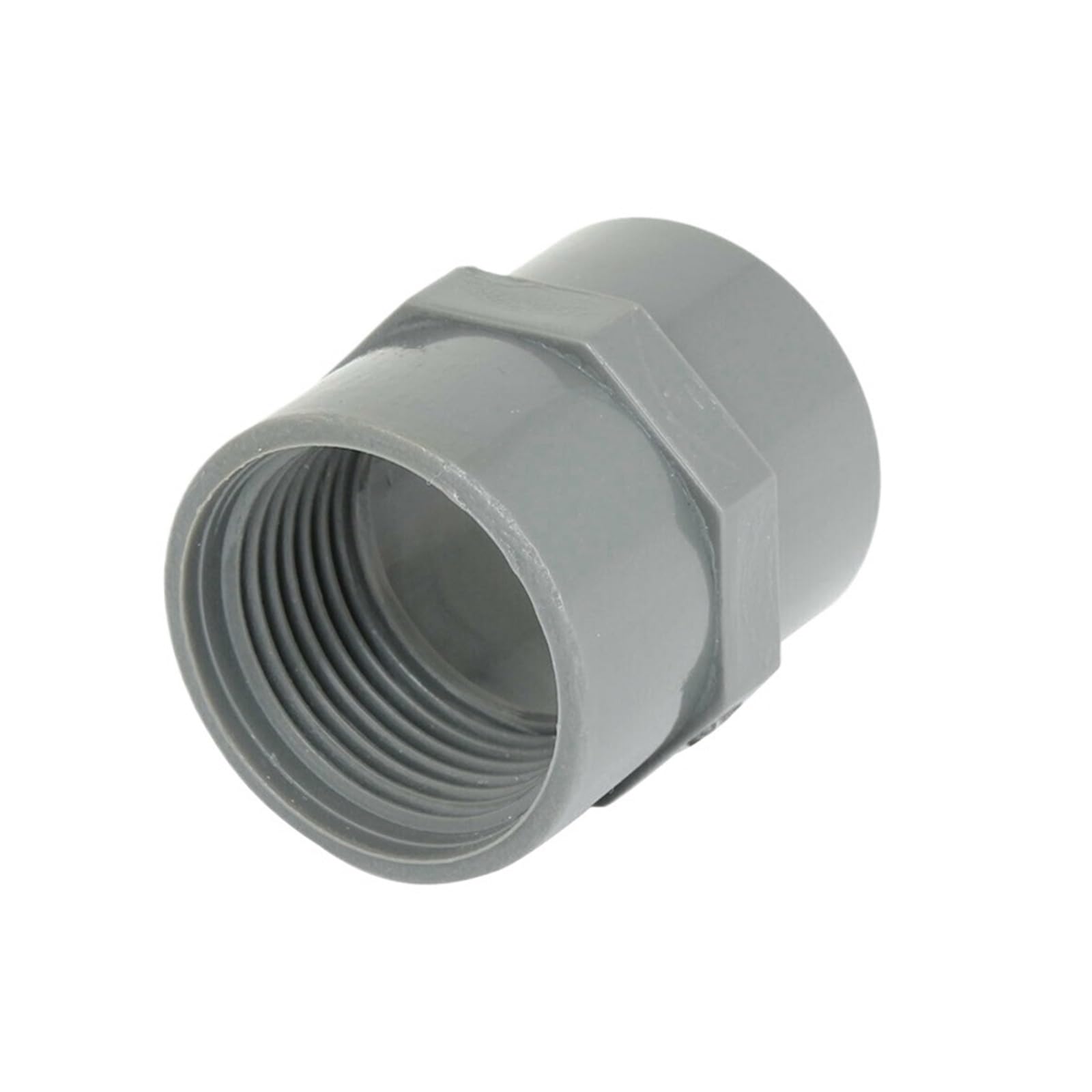 VUQLDHAYZ 1pc 32mm Female Threaded PVC Straight Water Hose Piping Connector Coupler Gray