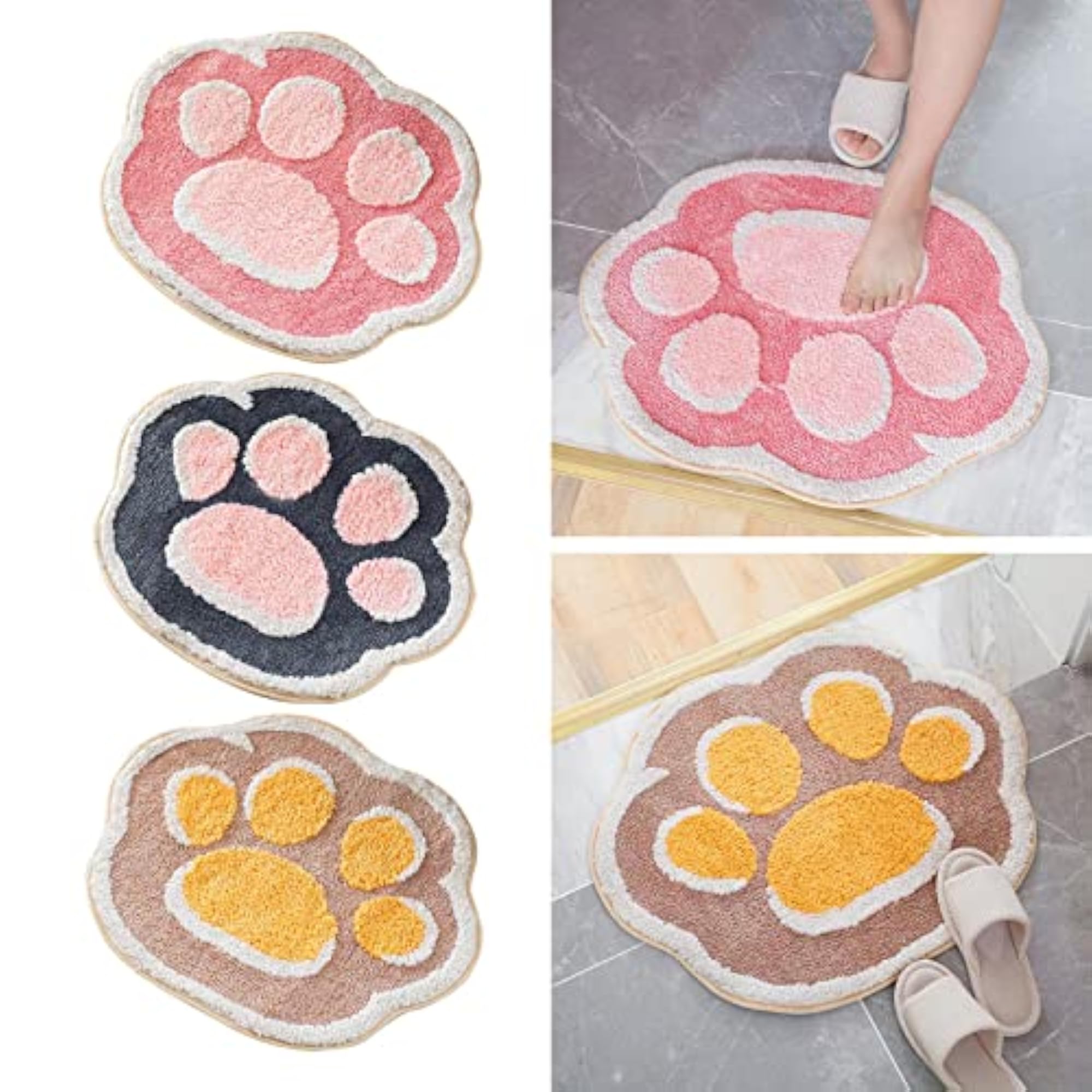 Bathroom Rug Thick Soft Absorbent Floor Bath Mat Plush Carpet Pink