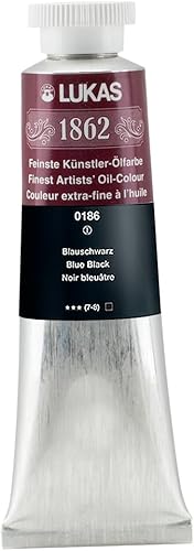 Lukas Pintura al óleo alemana profesional 1862, azul y negro, 1.3 fl oz, con cera de abeja y aceite de girasol que no amarillea, tiempo de secado