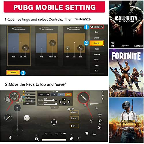 Pubg Mobile Game Controller- Dual Cooling Fan Gaming Triggers With 2200 Mah Build In Battery For 4.7-6.5Inch Iphone And Android Phone By Ipremium (Dual Fan) #TOP4