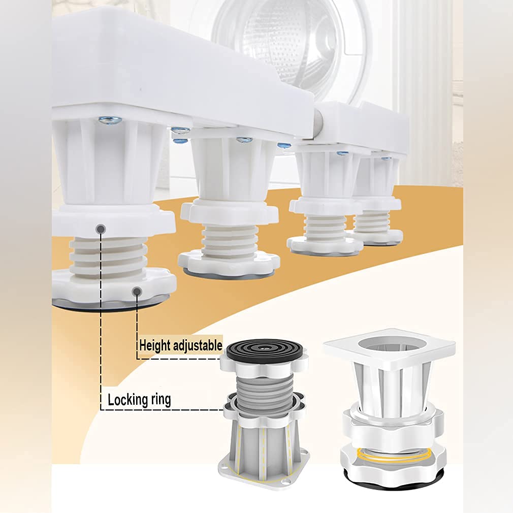 Base de soporte para lavadora, antivibración, largo/ancho, 47-69 cm, soporte ajustable para frigorífico y congelador, pedestal para lavavajillas, máquina de hielo, contenedor de plantas, 12