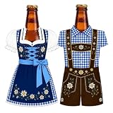 Oktoberfest Deko im Trachtenlook, 2er Pack Bierflaschenkühler 17 Cm