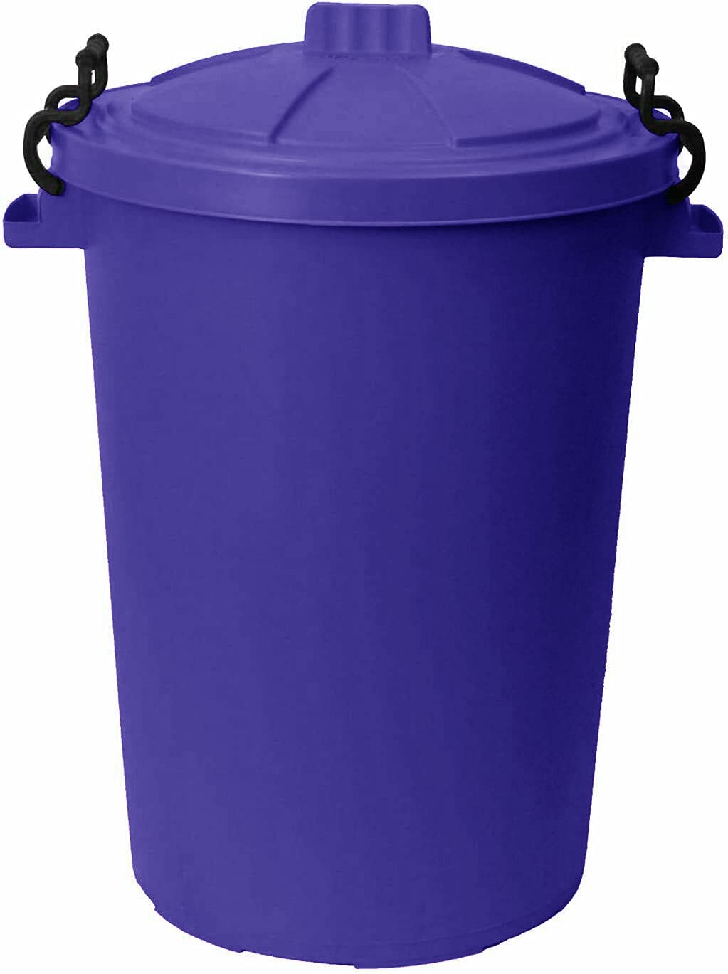 JMS we create smile 1 x Purple 50L 50 Litre Extra Large Heavy Duty Plastic Dustbin with Locking Lid for Home Garden Animal Feed