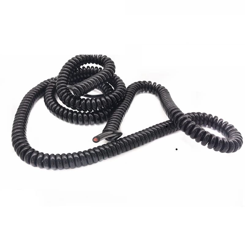 Cable telescópico en espiral de poliuretano de 2, 3 y 4 hilos, 18, 17, 15 y 13 AWG, cable de alimentación, estirable 1, 2, 3, 4 y 5 metros.(2 Core 22 AWG,Stretch3meter)