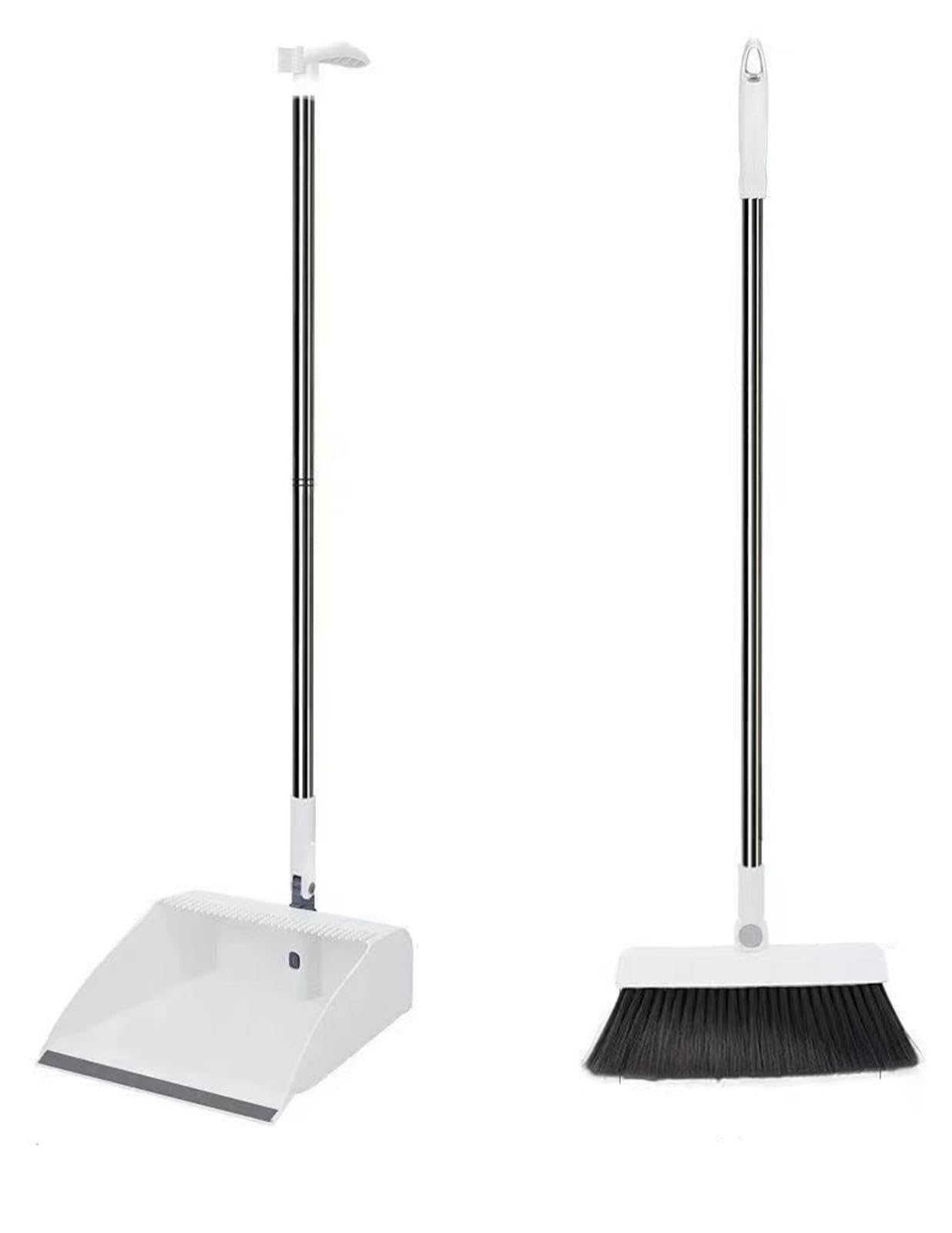NIBHZ Set Scopa e Paletta, Scopa Paletta, Paletta con Manico Lungo, Scopa con Paletta, Set Scopa e Paletta per La Casa, Pettine per Paletta, Set Combinato Scopa con Paletta