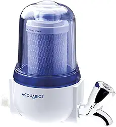 Filtro De Água Transparente Com Torneira De Metal Acqua 5 Carbon Block Acquabios 1000-0016, Acquabios, Filtro Purificador De Água Com Torneira, Incolor E Cromado, Máxima Eficiência Comprovada