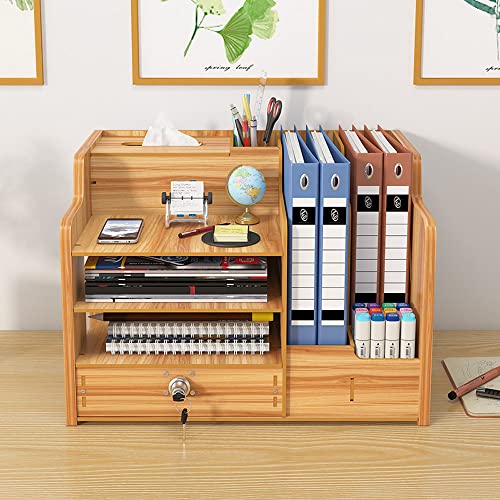 Updated Wooden Desktop Organiser with Drawer - Image 4