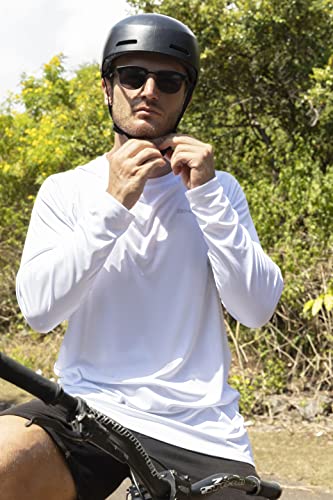 Zengvee 3 Pack Men's Sun Protection Long Sleeve Fishing Shirts Upf 50+ Quick Dry Swim Shirts For Hiking,Athletic,Running,Workout,Outdoor(Blue White Lake,L) #TOP3