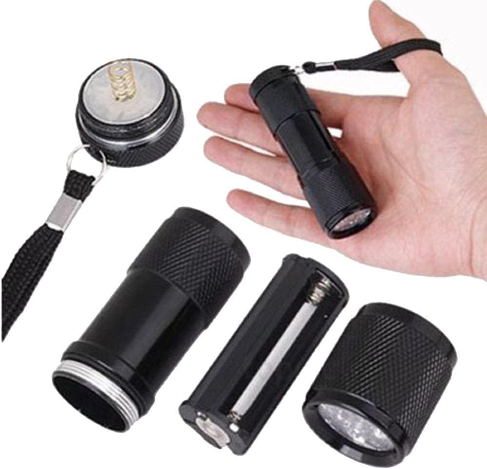 U-K Durable ProcessedMini Detection 9 LED UV Ultra Violet Flashlight Blacklight Torch Light Lamp Durable and Useful (D0O1030114O) image 5