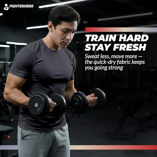 Image of Gym T Shirts for Men Workout | Sports Tshirt for Man | Running Mens T-Shirts | Polyester Men's T Shirt | Quick Dry fit Training Active Wear | Badminton Football Jersey Tshirts