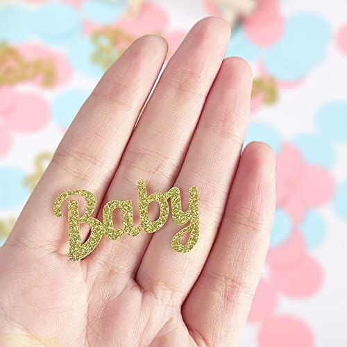 220 Pcs Glitter Baby Gender Reveal Table Confetti Pink Blue Round Confetti for Baby Shower Gender Reveal Party Decorations by Topfunyy