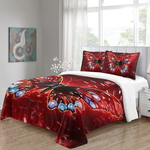 Parure de lit papillons 3D microfibre de qualité supérieure parure 200x200cm avec zip - 5