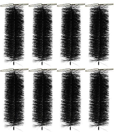 Selections Drain & Gutter Downpipe Brush Guard Plugs for Leaf, Moss & Debris Protection in Black - Pack of 8