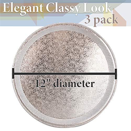Upper Midland Products 3 Serving Tray Platters Elegant Aluminum Round Disposable Plastic Alternative #TOP1