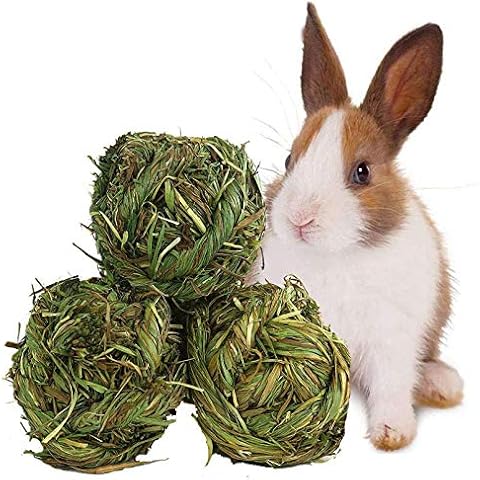 Hamiledyi Rabbit Chew Ball Timothy Grass Grinding Small Animal Activity Play Chew Toys for Bunny Rabbits Hamster Guinea Pigs Gerbils Cover
