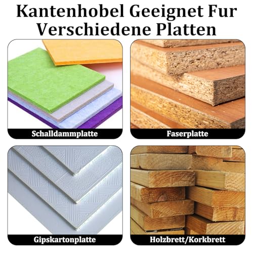 Kantenschneider Umleimer mit 1 Ersatzklinge, Kantenhobel Holz, Mini Handhobel Rutschfest Kantenumleimer,Tragbar Manueller Kantenanleimschneider, für Holz Pvc Abs Kantenschneider Umleimer