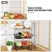Gsiekare Fruit Vegetable Basket for Kitchen, 4 Tier Stackable Fruit Vegetable Storage Baskets with Wheels, Metal Wire Storage Basket Organizer Baskets for Kitchen, Pantry, Bathroom