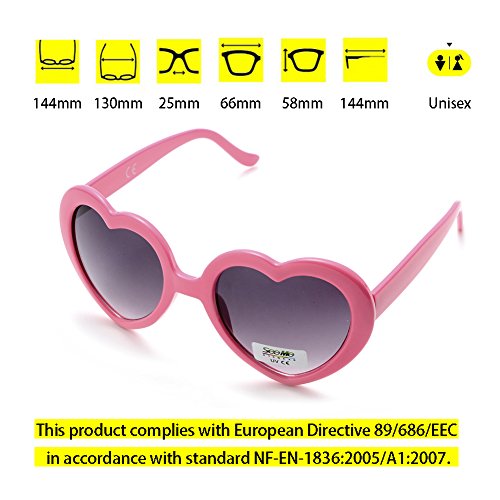 Party Sunglasses Heart Eyewear for Adults 12pcs UV Protection Neon Color3