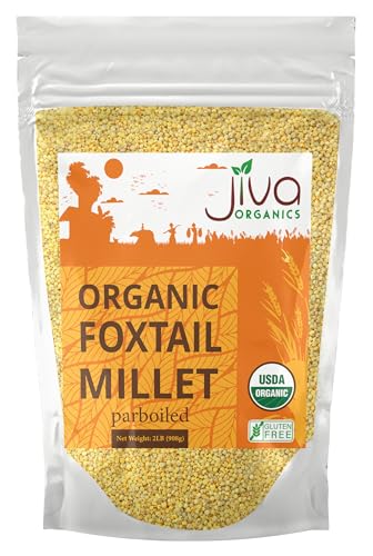 Jiva Organics Foxtail Millet 2 LB Bag | Whole Grain, Gluten-Free & Organic | Protein & Fiber-Rich Superfood for Indian Cooking