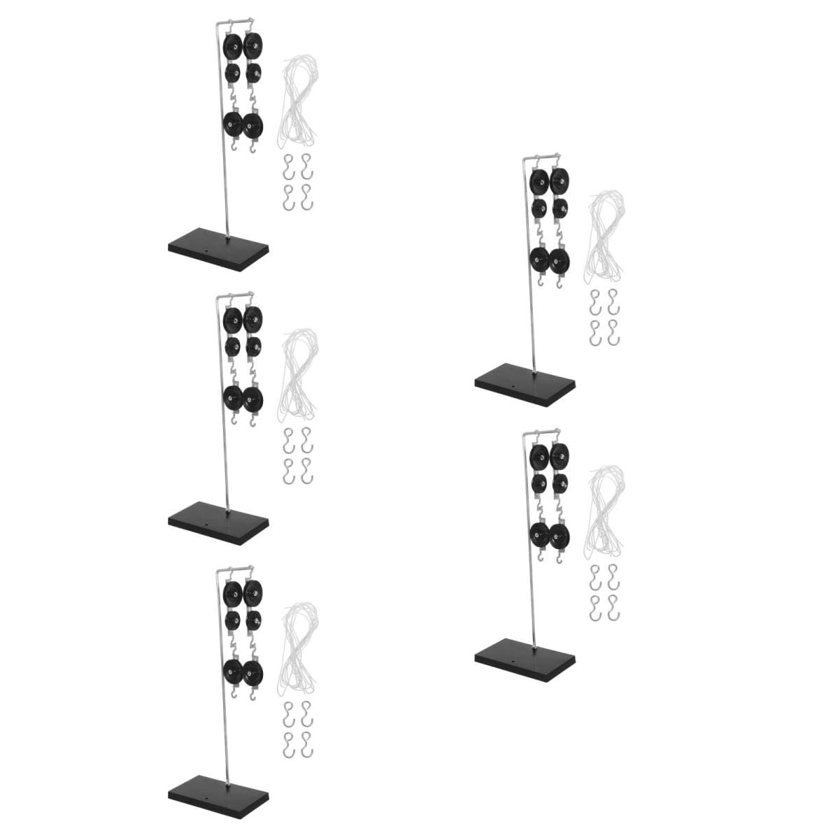 PRETYZOOM 5 Set Blocchi Pulegge con Base Zincata per Esperimenti Kit Scuola Media per Pulegge Piccoli Blocchi per Laboratori Scientifici