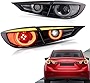 VLAND LED Tail lights Compatible with 2014-2018 Mazda 3 Axela( Not Fit Hatchback) with Sequential, Rear Lamp Assembly w/Dynamic Animation DRL, Smoke/ Tinted