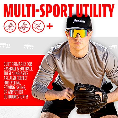 Image of Franklin Sports Baseball + Softball Sunglasses - Men's + Women's Sports Sunglasses - Flip Up Shades + Non Flip Glasses