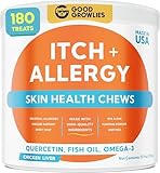 Dog Allergy Relief Chews — Anti-Itch Skin & Coat Supplement: No Fillers, Just Flavor - Itchy Skin Relief Treatment w/Omega 3 Fish Oil - Itching&Paw Licking - Dry Skin&Hot Spots - Made in USA - 180Ct
