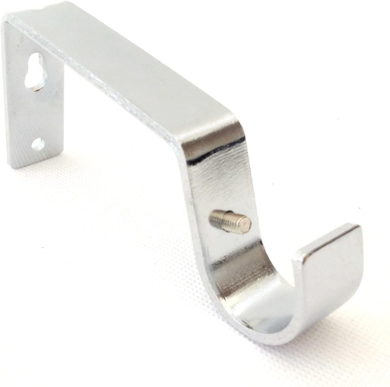 28mm Chrome Silver Curtain Pole Brackets x 2 Strong Metal Pole Supports