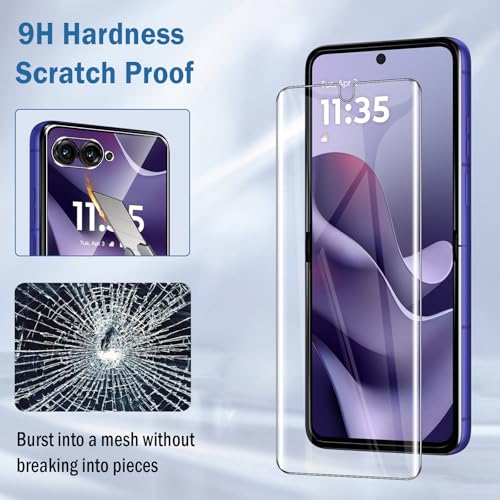 Natbok 2+2 Pack Soft Flexible TPU Film Screen Protector for Motorola Razr Ultra 2026 & Front Tempered Glass Screen Protector,HD Clear,Support Fingerprint Unlock,with Easy Installation Alignment Tool by Natbok - Used condition - Image 4