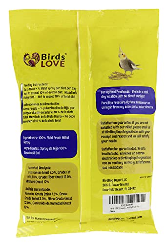 image for Birds LOVE Economy & Thin Special Spray Millet | GMO-Free No Pesticide
