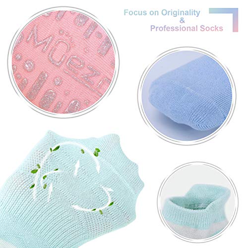 Muezna Non Slip Yoga Socks For Women, Anti-Skid Pilates, Barre, Bikram Fitness Socks With Grips, Size 5-10 (3 Pack: (L.green/L.blue/Pink)+Silver Grips) #TOP4